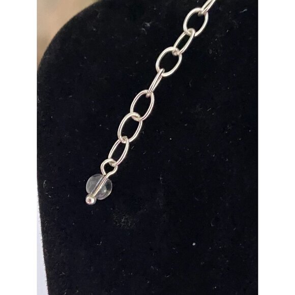 Napier Black Leather Teardrop Silver Tone Filigree Pendant Necklace and Earrings - Picture 7 of 9